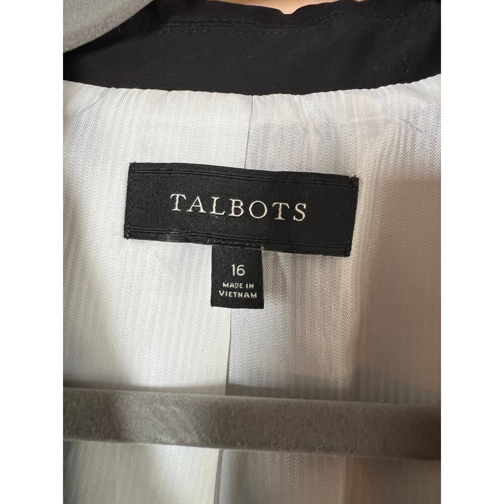 Talbots Black Blazer Size 16 Cotton Tencel Blend | Lined Two Button Classic - Picture 5 of 5